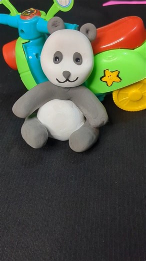 How to make a panda with clay!clay Panda tutorial!easy!clay#diy#clayart# shorts#toys#clay#claystudio