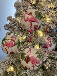 Christmas Flamingo’s Tree Ornaments, Birds of Paradise, Christmas Decor - Etsy
