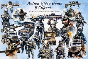 Action Video Game PNG Clipart Collection | Characters, Weapons, Vehicles and More - Etsy