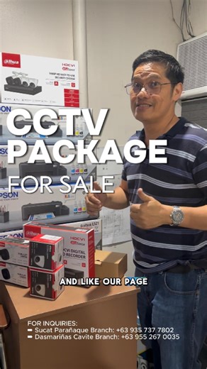 Looking for reliable security solutions? 💯 Our CCTV packages are now available at affordable rates. ✔️ Clear footage ✔️ Reliable system ✔️ Peace of mind Brand new with warranty! DM us now for inquiries! ---- Visit our branch near you! 📍 Sucat, Parañaque Branch: 8192 STI Bldg, Dr Arcadio Santos Ave, Parañaque 📍 Dasmariñas, Cavite Branch: 2nd Floor, Central Mall Savemore Dasmariñas, Emilio Aguinaldo Highway, Salitran 2, Dasmariñas FOR INQUIRIES: ➡ Sucat Parañaque Branch: 63 935 737 7802 ➡ Dasma