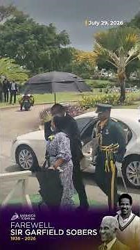 President Jeffrey Bostic and Prime Minister Mia Mottley arrive at Coral Ridge Memorial Gardens