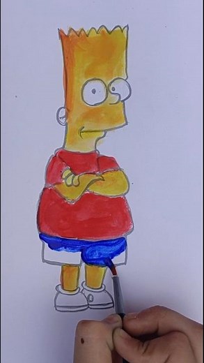How to draw bart simpeson #sandipanart ✍️🎨