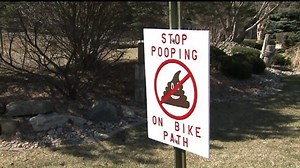 Hampton’s ‘Stop pooping on bike path’ sign disappears