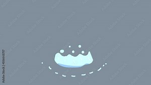 Water cartoon bath wash shower stream. Start and end. Isolated animation with alpha channel.