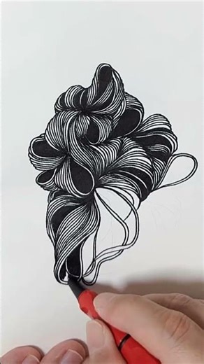 Zentangle art of delicate petals 🌸 #dailyart #drawing #zentanglelegend