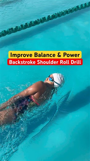 Improve Balance & Power Backstroke Shoulder Roll Drill #backstroke #swimming #swim