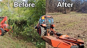 Clearing rough land with power: RHINO TW36 heavy duty bush hog in action
