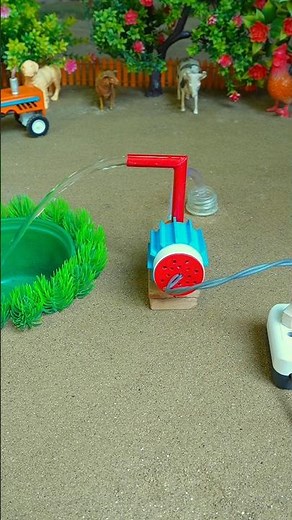 Mini hand pump project water with supply motor eating rhino sheep farm #waterpump #shorts #404