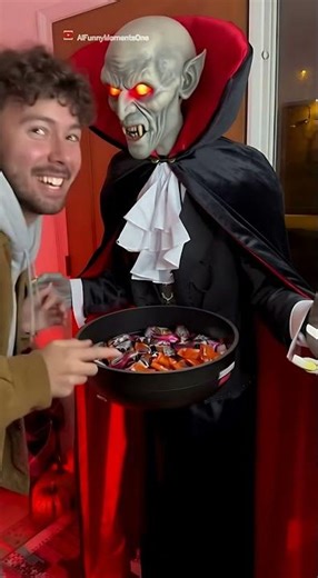 Animatronic Vampire Pranks Candy Grabber! 🧛‍♂️🍬👻 | Halloween Laughs Caught! 😂🎃