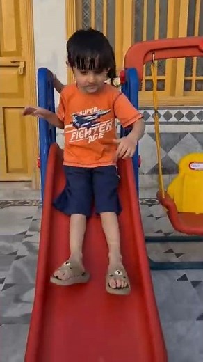 Sliding Together on a Red Slide 😂 #shorts