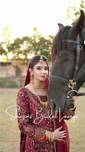 Traditional Red Bridal Elegance by Shazims 👑 #bridalcollection #dress #weddingdress #shorts