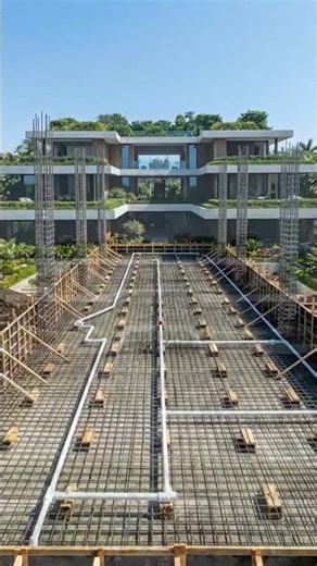 Biophilic Floating Terrace Estate | Linear Mirror Pool Layout #poolconstruction