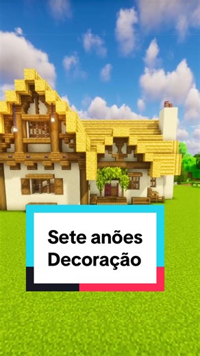Decorando a casa dos sete anões no minecraft 🍎 #minecraft #tutorial #brancadeneve