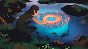 'Boys Latin', A Trippy Computer-Animated Music Video That Follows a Young Woman's Hike Across a Tide Pool