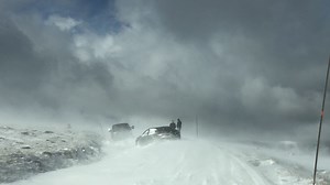 Snowy conditions force closure of Beartooth Pass at Vista Point