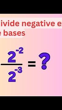 How To Divide Negative Exponents With The Same Bases #exponents #maths #math #mathematics