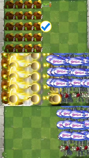 PvZ2 - Plants Level 1, Level 5, Level Max vs Fast Zombies