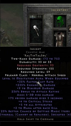 D2:R - Insight Runeword crafting