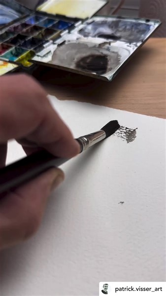@patrick.visser_art shows a great dry brush technique that doesn’t damage your brushes! Are you going to give this a try? Posted @withregram • @patrick.visser_art Dry brush is one of my favourite techniques in watercolour #watercolour #watercolor #aquarelle #watercolourartist | Curry's Artists' Materials