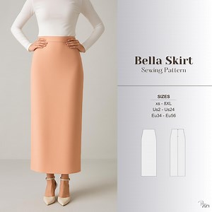 Straight Skirt Sewing Pattern Maxi Skirt Pattern Pdf High Waist Slim Fit Long Skirt Easy Beginner Sewing Digital Download - Etsy