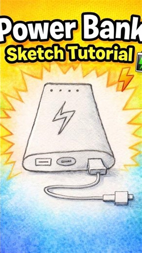Easy Power Bank Drawing | How To Draw Mobile Power Bank Setp By Step #art #viral #trendingshorts