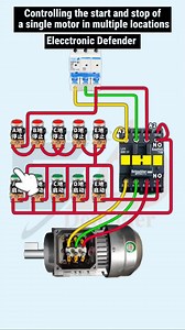 Controlling the start and stop of a single motor in multiple locations #ElectricalTips #DIYElectric #ElectricProject #HomeElectrical #TechTutorial #LifeHacks #ElectricalHack | Elecctronic Defender