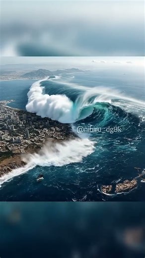 Scary tsunami attack coastal city scene #tsunami #shorts #horror#earth #nature #sea #ocean​