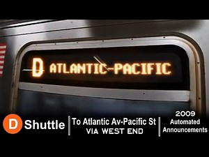 ᴴᴰ R160 D Train to Atlantic Av - Pacific St Automated Announcements - 2009