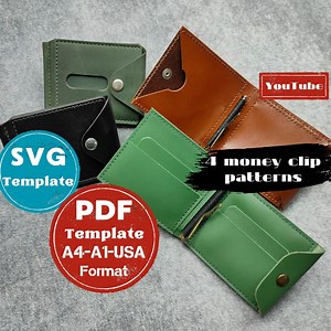 Leather Wallet Pattern Pdf, Bifold Wallet Template Pdf, Leather Card Holder With Money Clip, Wallet Template Pdf, Men's Wallet, Svg Wallet - Etsy