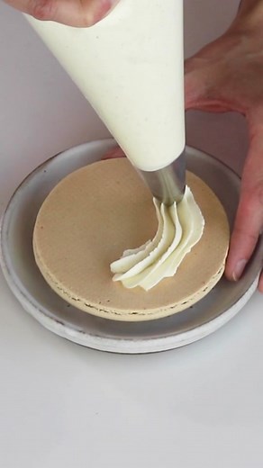 Delicious Giant Macaron Filled with Swiss Meringue Buttercream and Pastry Cream