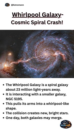 🌌 This galaxy isn’t just beautiful… it’s colliding in slow motion!#space#cosmicexploration