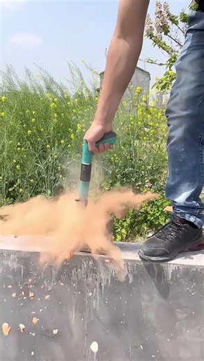 Concrete, red brick, and steel plate are fixed with one gun. #nails #tools #diy