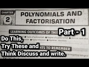 9th class || Maths || 2.Polynomials and Factorisation chapter || All bits || Part - 1.