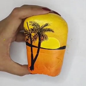 69K views · 3.9K reactions | sunset scenery painting on Rock  | Rico Art | Facebook