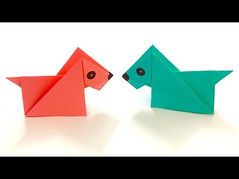 How to make Paper Origami Dog - Sticky Note Origami Dog Easy DIY Paper Crafts Step by Step Tutorial