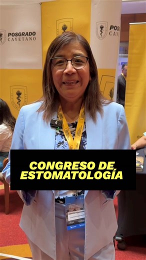 🦷 Así se vive el primer día del Congreso de Estomatología... ¡con vocación y ciencia al 100%! La Dra. Lilian Damián, de la Facultad de Estomatología de la UPCH, nos recuerda por qué la estomatología sigue transformando vidas. 📍 Conferencias, casos clínicos y reflexión sobre lo que verdaderamente significa ejercer con ética y excelencia. ✨ Y esto solo fue el primer día. | Estomatología Cayetano