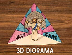 Empty Tomb 3D Craft Decoration, Sunday School Easter Bible Activity, He is Risen