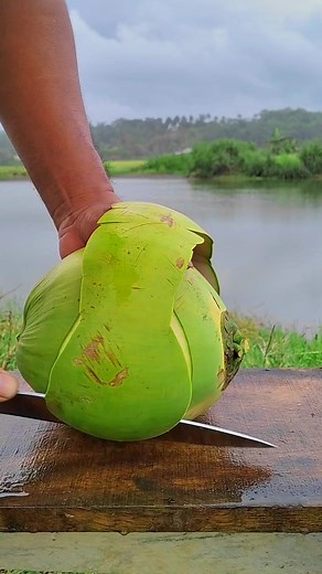 how to peel a coconut #cuttingcoconut #fyp #satisfying