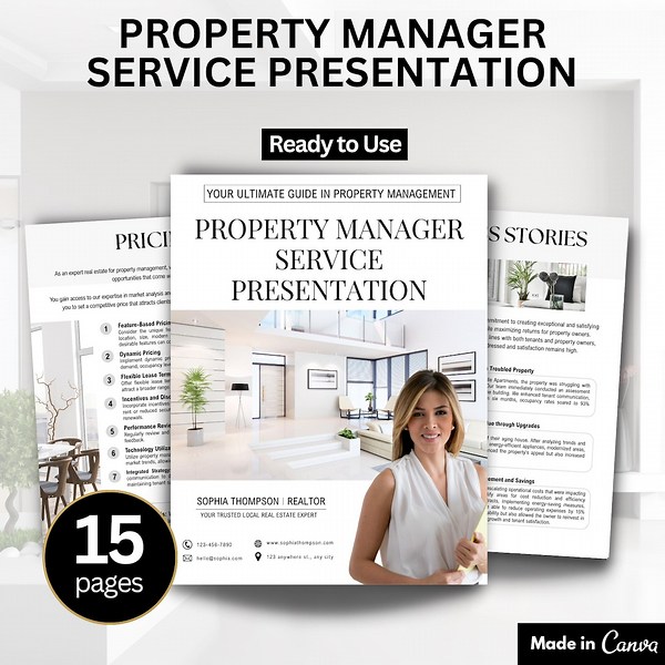 Property Manager Service Presentation, Property Management Guide, Rental Property Marketing, Landlord Guide, Property Management, Canva - Etsy