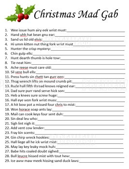 Christmas Mad Gab (50 Phrases)