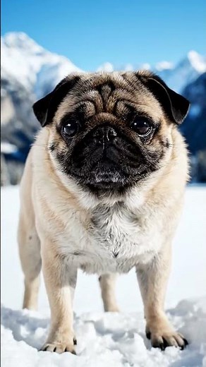 Pug On Patrol In The Snowy Mountains! ❄️