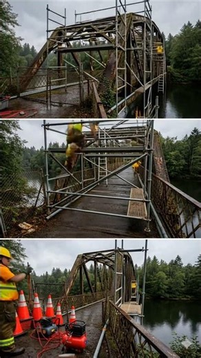 😱Abandoned Rusty Bridge Restored | Incredible Bridge Restoration