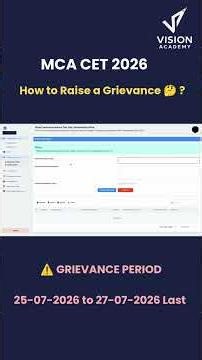How to Raise Grievance in MCA CET CAP Admission 2026 | Step-by-Step Process | Merit List Correction