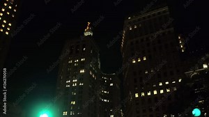 LOW ANGLE VIEW: Manhattan Municipal Building with statue of Civic Fame atop