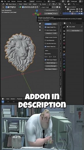 Addon for Retopology in blender for FREE #blender #3d #tutorials #help #addon #free #shorts