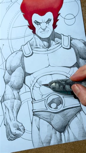 Dr. Rocke ART on Instagram: "This is the first time I drew LionO from Thundercats! I drew him for my „geometrical background series“. It’s a fin character to draw, give him a go, if you haven‘t already! Let me know down in the comments if you actually have drawn him at some point! 🙏🏼🤓🤘🏻 #thundercats #liono #howtodraw #drrocke"