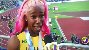 Post Race Interview 🚀💕🫶🏾🥇🥈🖤💚💛 #Team876Representing #Oregon22 #FeeTheGlory Via: TVJ | Shelly-Ann Fraser-Pryce