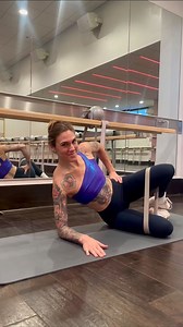 Our total body workouts are designed to be effective with as little as one prop! Here are 3 body toning exercises that will help shape your muscles and leave you feeling accomplished. 💪 1. Clam shell with a hip lift: place the band around your thighs and come to your side forearm plank position for modifications keep your hips down and just do the leg and lower. For more of an advanced position, use the hip lift and lower to leaks as well as outer leg and hip. 2. Plank jacks with the band aroun