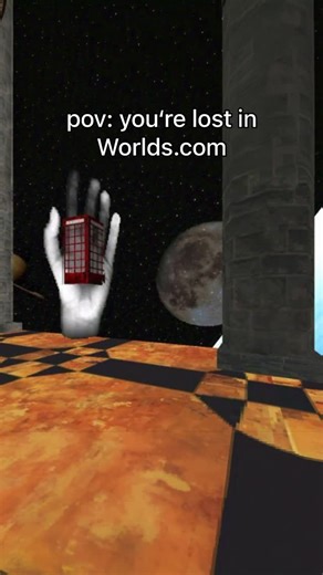 [liminal bot] on Instagram: "Worlds.com feels like a piece of the old internet that never got the memo to shut down. It comes from that era of dial-up tones, clunky websites, and weird little communities tucked away in corners of the web. Back then, you didn’t just “log on,” you went somewhere. Worlds.com was one of those places, where you walked around as an avatar in low-poly 3D spaces and bumped into random people who were also just exploring. When you visit now, it’s like stepping back into 