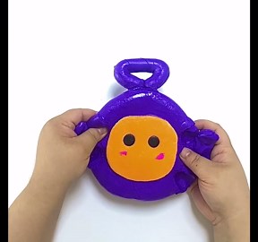 Satisfying Squeezing Blue With Orange Faced Thick Clay